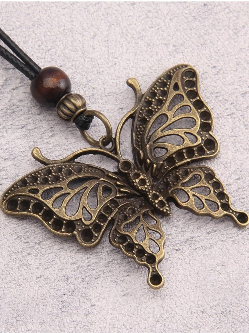 Anthropologie Bronze Butterfly Pendant Necklace - Picture 7 of 7
